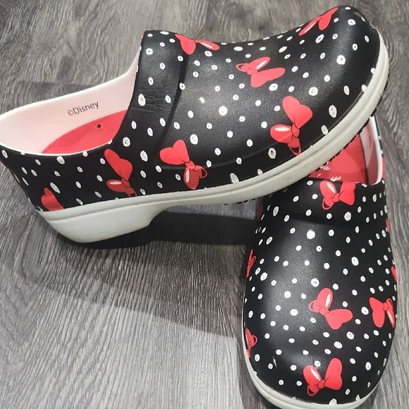 CROCS Black and Red Polka Dot Mules - Picture 2 of 5